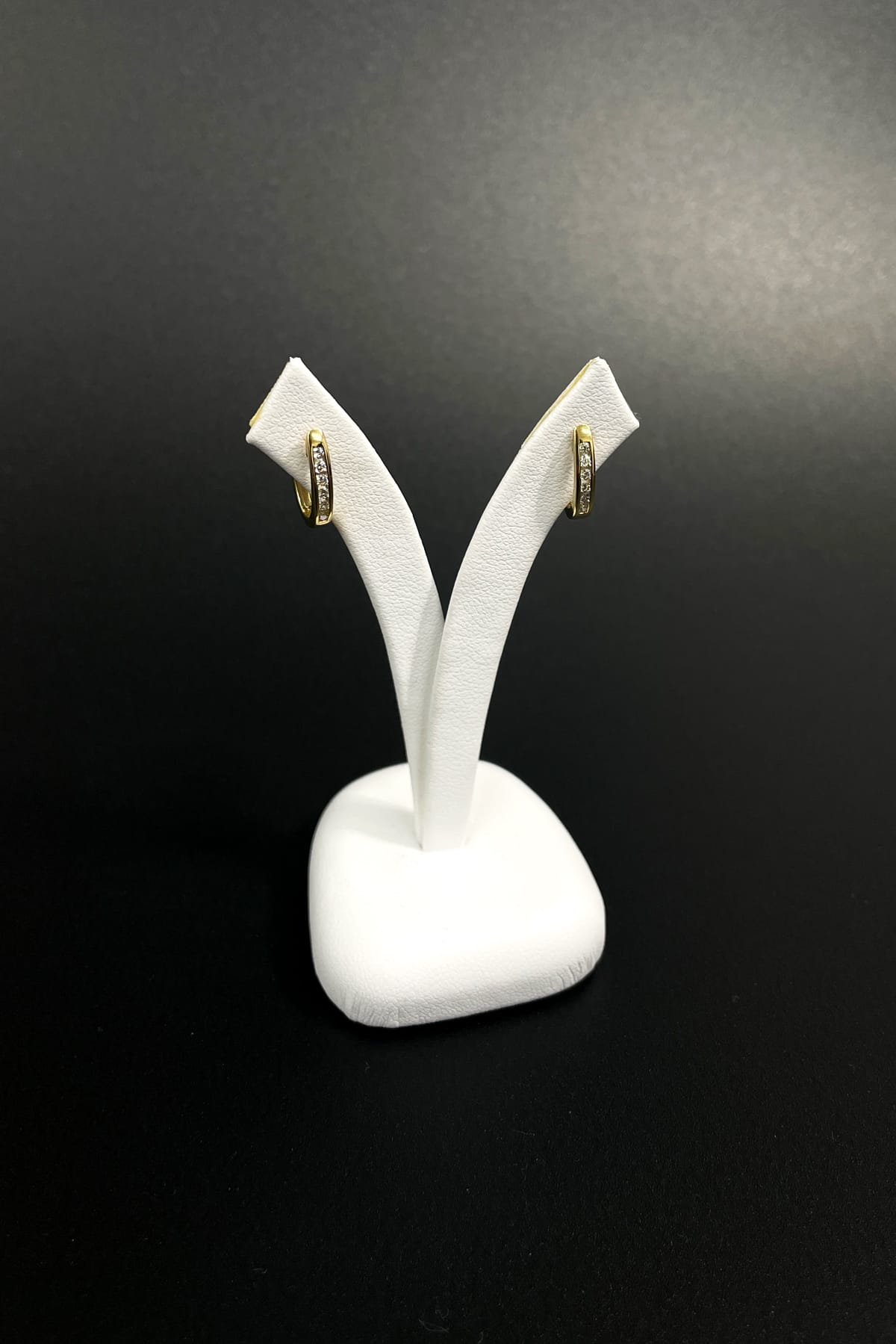 9ct Yellow Gold Diamond Set Oval Hoop Earrings at LeGassick Diamonds & Jewellery.