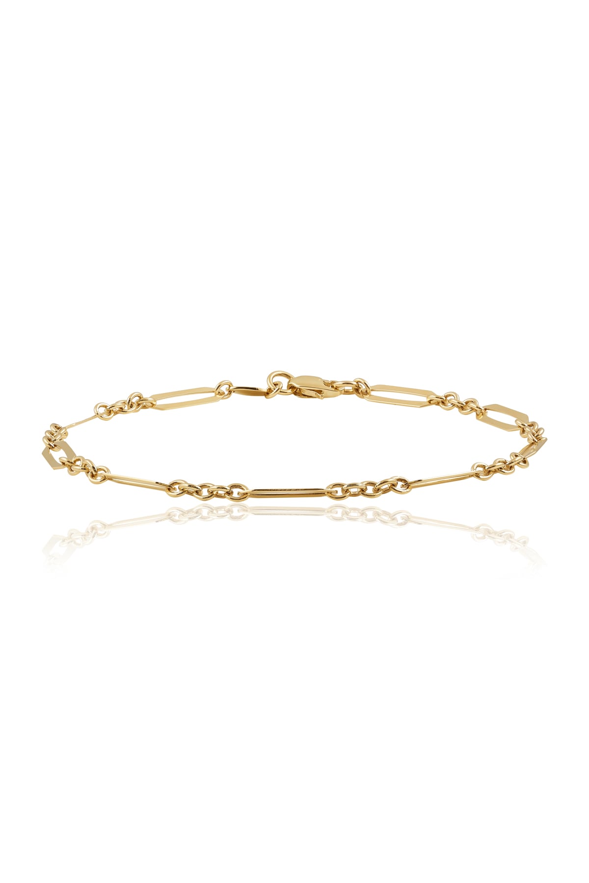 Yellow Gold Flat Fancy Paperclip Cable Bracelet from LeGassick Jewellery, Gold Coast, Australia.