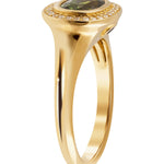 Green Sapphire & Diamond Set Ring In 9 Carat Yellow Gold from LeGassick Fine Jewellery.