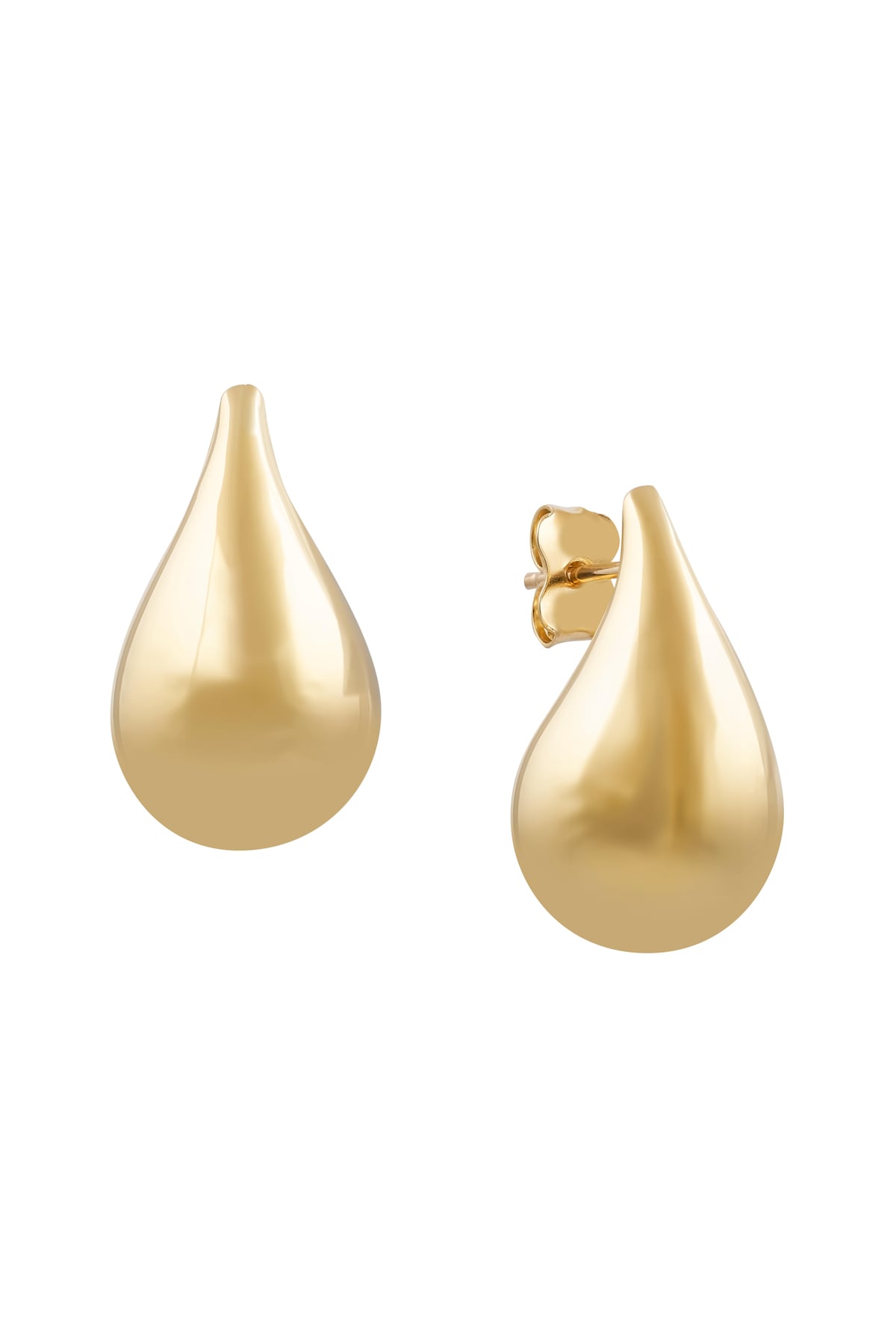 Yellow Gold Medium Teardrop Stud Earrings from LeGassick Jewellery, Gold Coast, Australia.