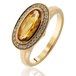 Oval Citrine & Diamond Set Ring In Yellow Gold from LeGassick Fine Jewellery.