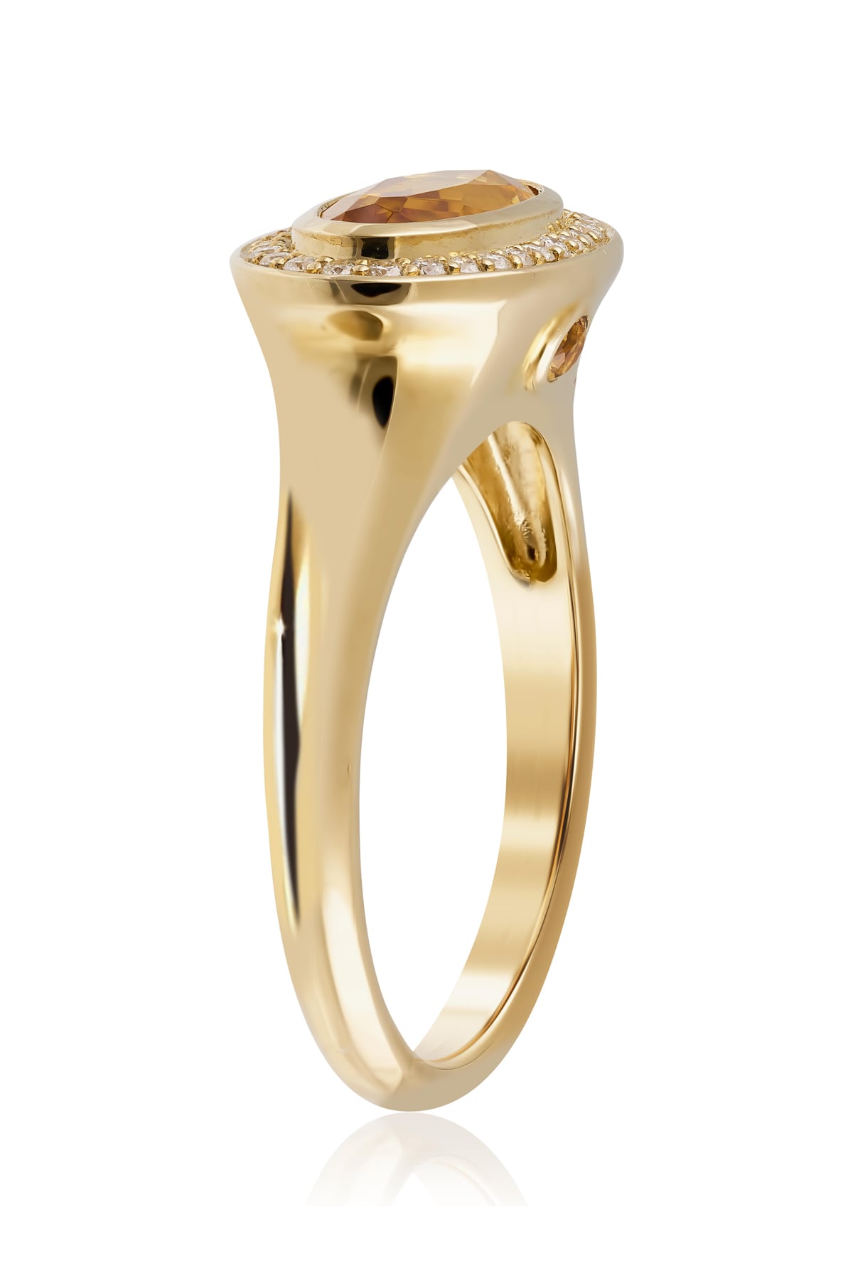 Oval Citrine & Diamond Set Ring In Yellow Gold from LeGassick Fine Jewellery.