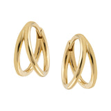 Yellow Gold Plain Double Bar Huggie Earrings from LeGassick Fine Jewellery, Gold Coast, Australia. Showrooms at Pacific Fair and Runaway Bay Centre.