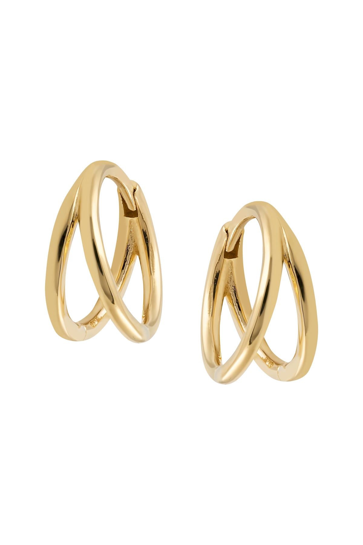 Yellow Gold Plain Double Bar Huggie Earrings from LeGassick Fine Jewellery, Gold Coast, Australia. Showrooms at Pacific Fair and Runaway Bay Centre.