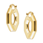 Puffy Octagonal Hoop Earrings In 9 Carat Yellow Gold available from LeGassick Fine Jewellery, Gold Coast, Australia. Showrooms at Pacific Fair and Runaway Bay Centre.