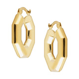 Puffy Octagonal Hoop Earrings In 9 Carat Yellow Gold available from LeGassick Fine Jewellery, Gold Coast, Australia. Showrooms at Pacific Fair and Runaway Bay Centre.