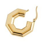 Puffy Octagonal Hoop Earrings In 9 Carat Yellow Gold available from LeGassick Fine Jewellery, Gold Coast, Australia. Showrooms at Pacific Fair and Runaway Bay Centre.