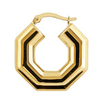 Puffy Octagonal Hoop Earrings In 9 Carat Yellow Gold available from LeGassick Fine Jewellery, Gold Coast, Australia. Showrooms at Pacific Fair and Runaway Bay Centre.