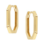 Rectangular 8-Sided Huggie Earrings In 9 Carat Yellow Gold available from LeGassick Fine Jewellery, Gold Coast, Australia. Showrooms at Pacific Fair and Runaway Bay Centre.