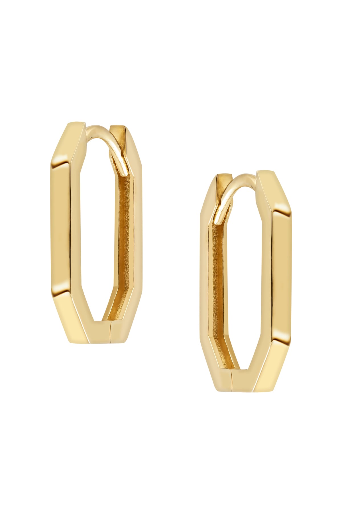 Rectangular 8-Sided Huggie Earrings In 9 Carat Yellow Gold available from LeGassick Fine Jewellery, Gold Coast, Australia. Showrooms at Pacific Fair and Runaway Bay Centre.