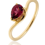 Rhodolite Garnet Pear Cut Dress Ring In 9 Carat Yellow Gold available from LeGassick Fine Jewellery, Gold Coast, Australia. Showrooms at Pacific Fair and Runaway Bay Centre.