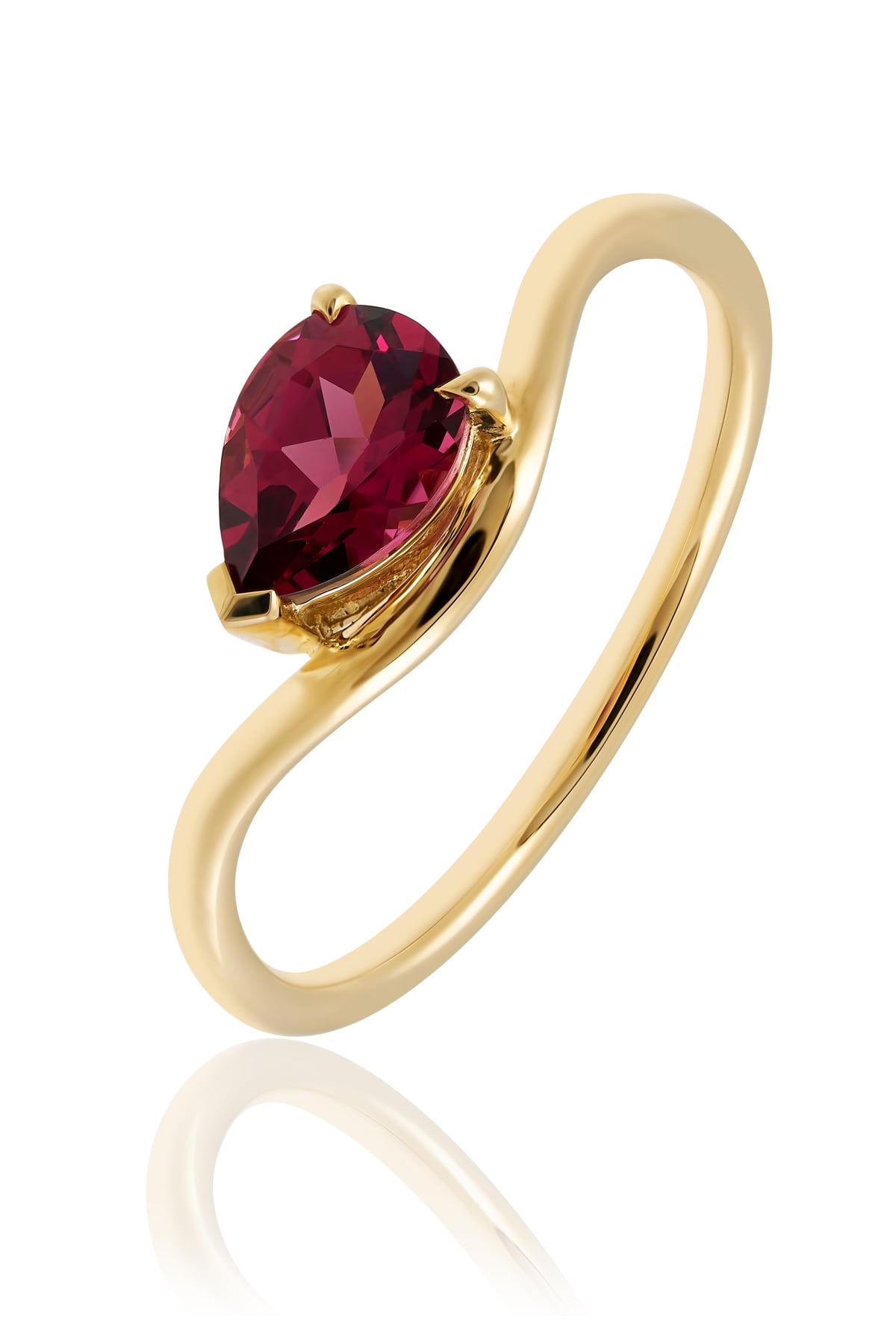 Rhodolite Garnet Pear Cut Dress Ring In 9 Carat Yellow Gold available from LeGassick Fine Jewellery, Gold Coast, Australia. Showrooms at Pacific Fair and Runaway Bay Centre.