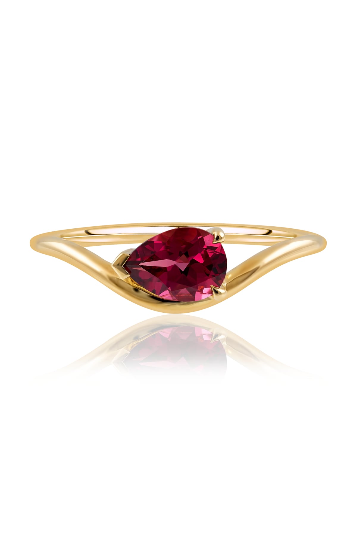 Rhodolite Garnet Pear Cut Dress Ring In 9 Carat Yellow Gold available from LeGassick Fine Jewellery, Gold Coast, Australia. Showrooms at Pacific Fair and Runaway Bay Centre.