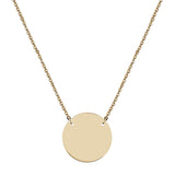 Yellow Gold Round 15mm Disc on 45cm Chain Necklet from LeGassick Jewellery, Gold Coast, Australia.