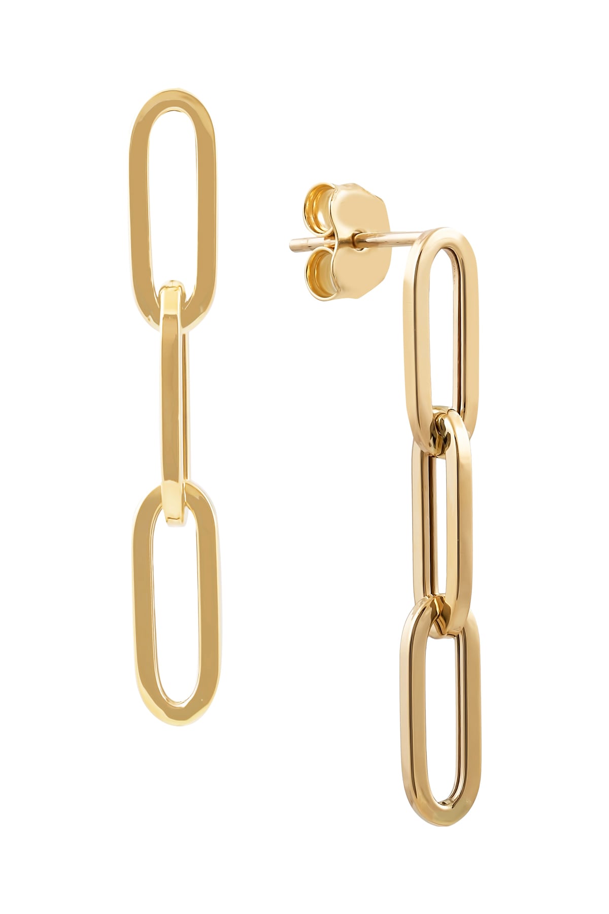 Yellow Gold Small Paperclip Link Stud Earrings from LeGassick Jewellery, Gold Coast, Australia.