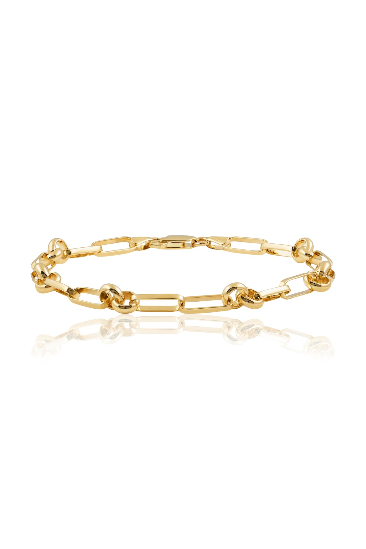 Yellow Gold Solid Squared Paperclip & Belcher 19cm Bracelet from LeGassick Jewellery, Gold Coast, Australia.