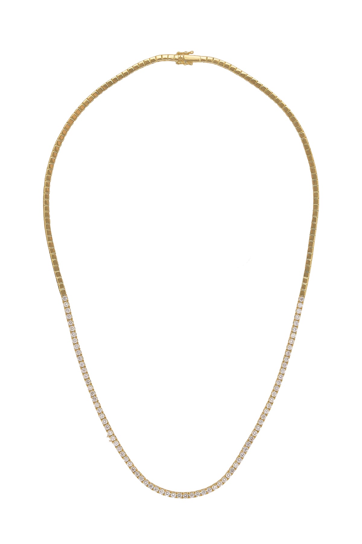 9ct Yellow Gold Tennis Necklet Collier with 2.80ct Round Brilliant Cut Diamonds from LeGassick Jewellery Gold Coast, Australia.