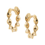 Yellow Gold Twist Mini 8mm Huggie Earrings from LeGassick Jewellery, Gold Coast, Australia.