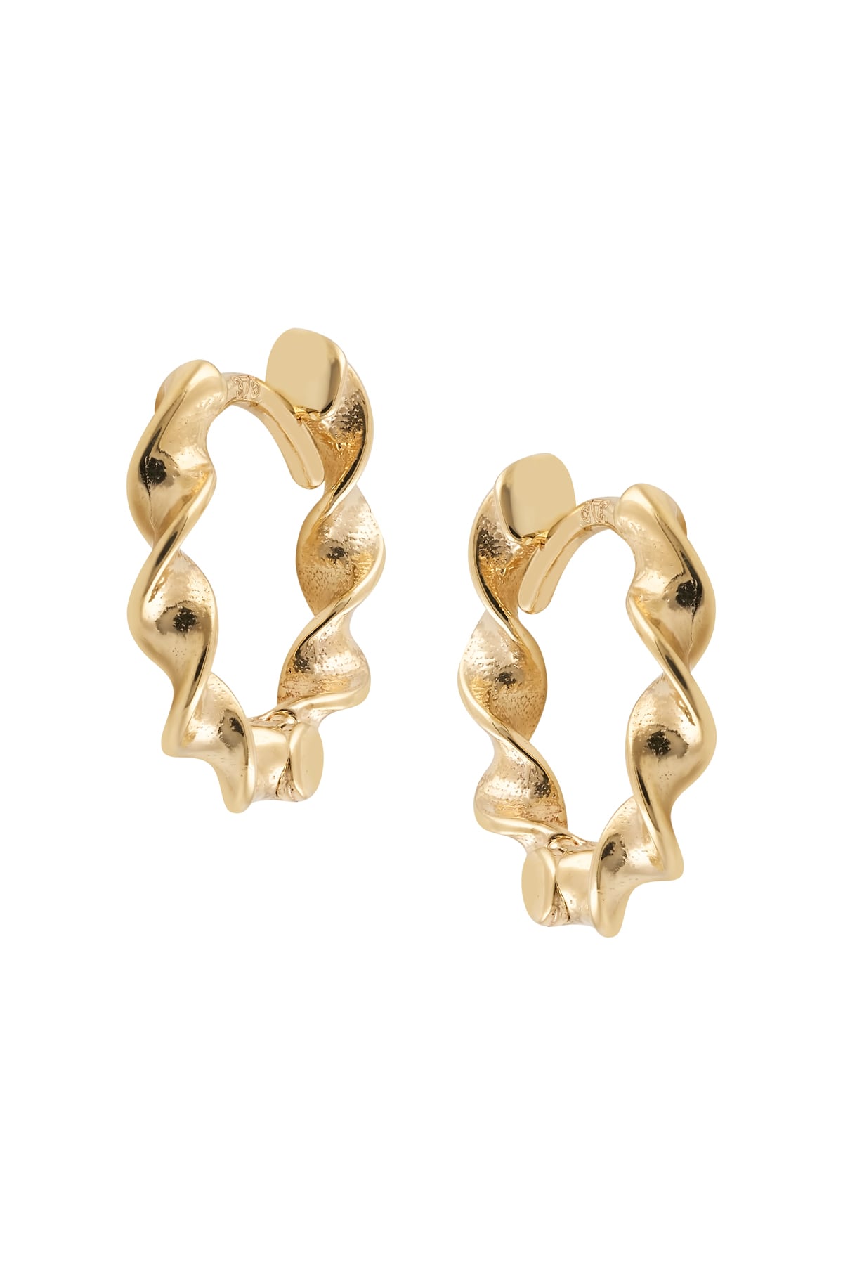 Yellow Gold Twist Mini 8mm Huggie Earrings from LeGassick Jewellery, Gold Coast, Australia.