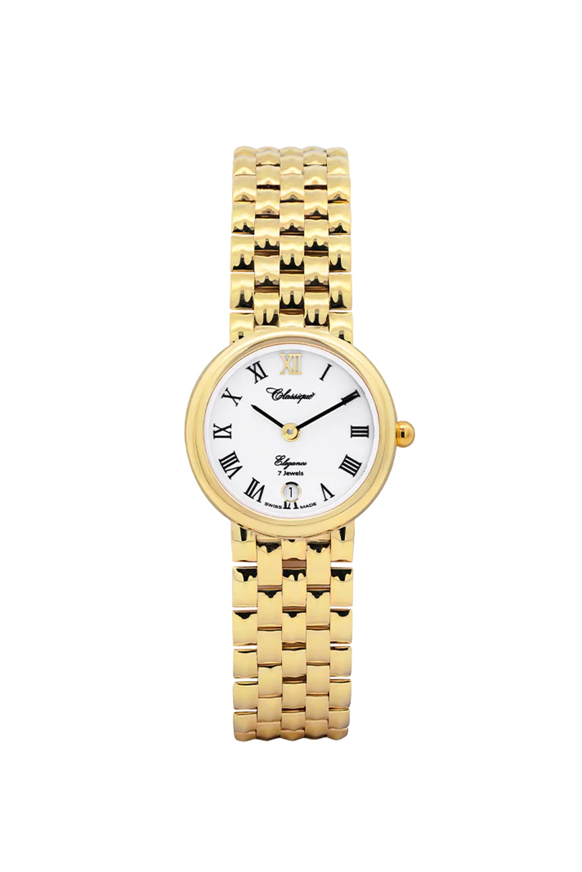 Alessia 9ct Solid Yellow Gold White Dial Classique Swiss Watch available at LeGassick Diamonds and Jewellery Gold Coast, Australia.
