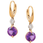 Amethyst and Diamond Set Drop Huggie Style Earrings in 18k Rose Gold from LeGassick Jewellery Gold Coast, Australia.