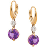 Amethyst and Diamond Set Drop Huggie Style Earrings in 18k Rose Gold from LeGassick Jewellery Gold Coast, Australia.