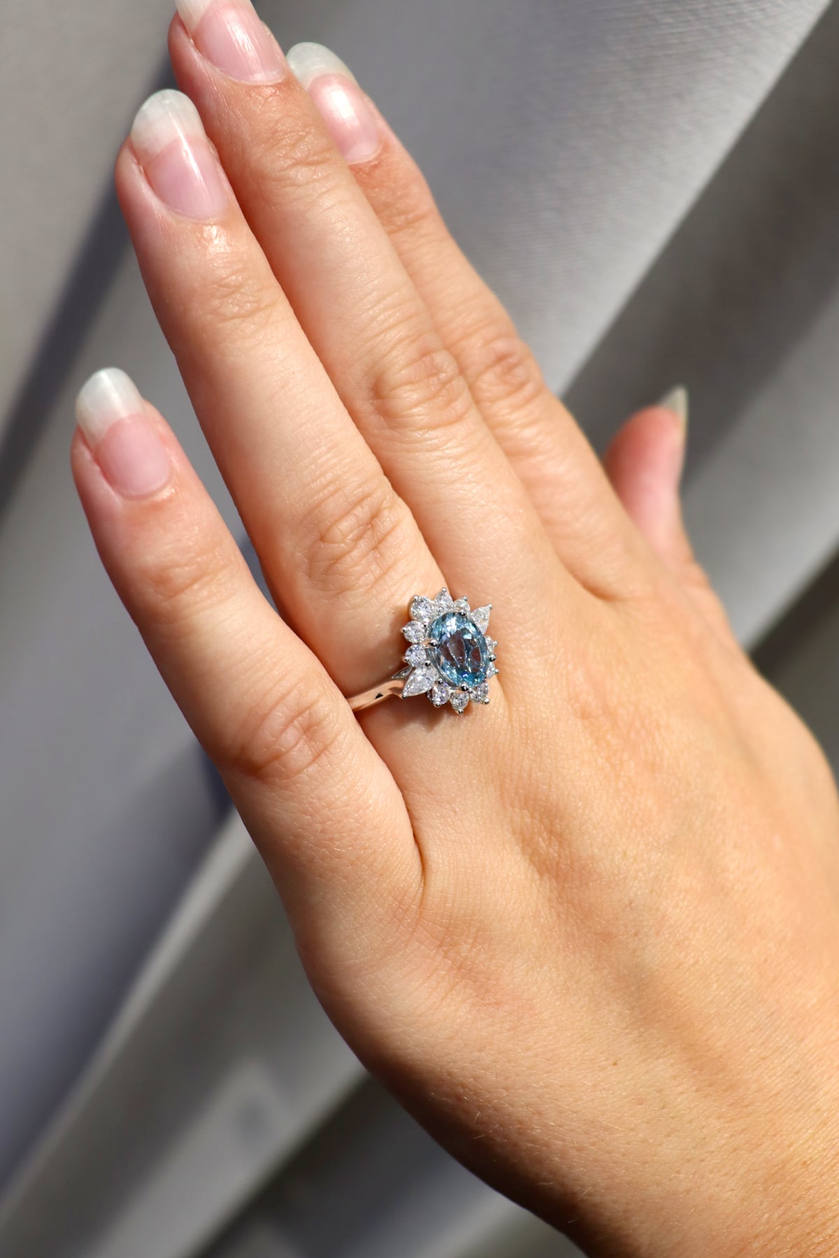 Aquamarine & Diamond Set Ring In 18ct White Gold from LeGassick Fine Jewellery.