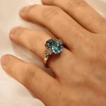 Aquamarine & Diamond Set Ring in 18ct White Gold from LeGassick Jewellery Gold Coast, Australia.