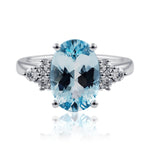 Aquamarine & Diamond Set Ring in 18ct White Gold from LeGassick Jewellery Gold Coast, Australia.