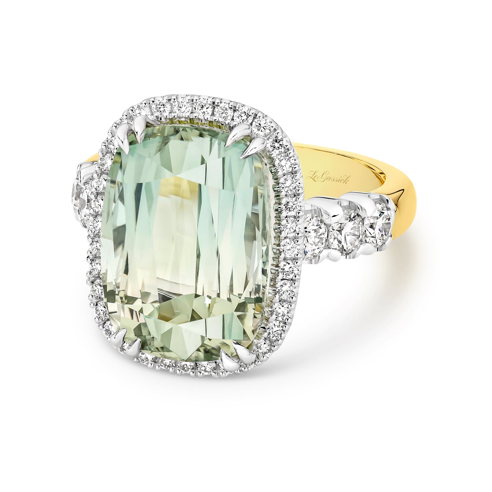 Asherah, a breathtaking 11.33ct natural green tourmaline and diamond ring. Part of the Beyond Luxury Collection by LeGassick.