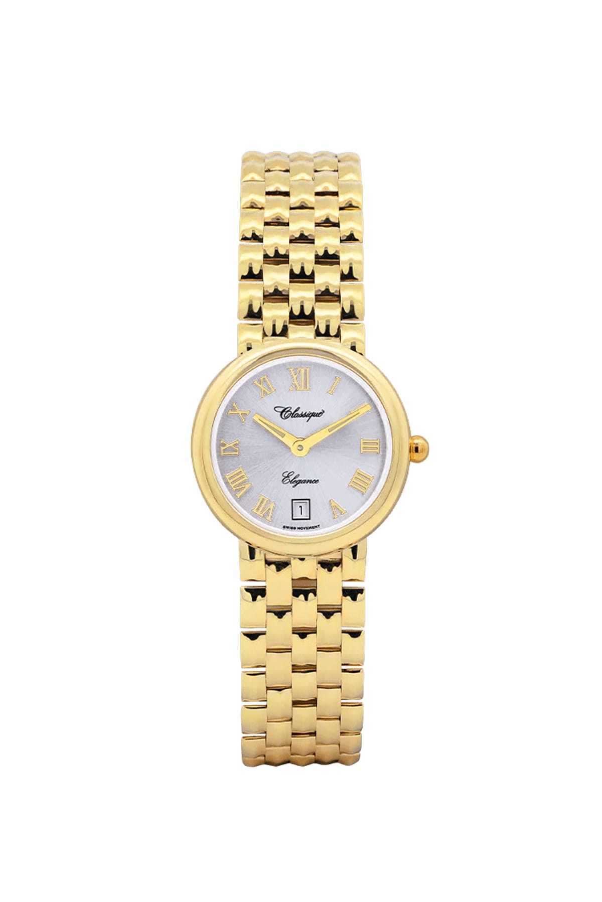 Aurelia - 9ct Solid Yellow Gold Silver Dial Classique Swiss Watch available at LeGassick.