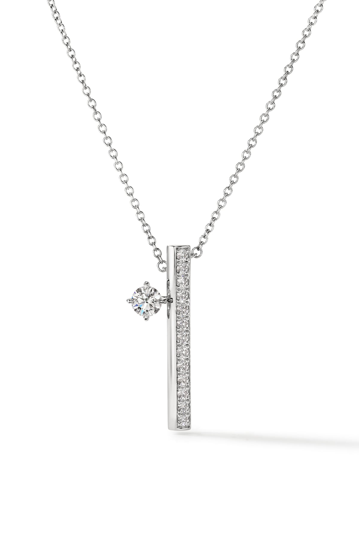 Barre Floating Single Diamond Pave Pendant Necklace from Hearts On Fire from LeGassick Jewellery Gold Coast, Australia.