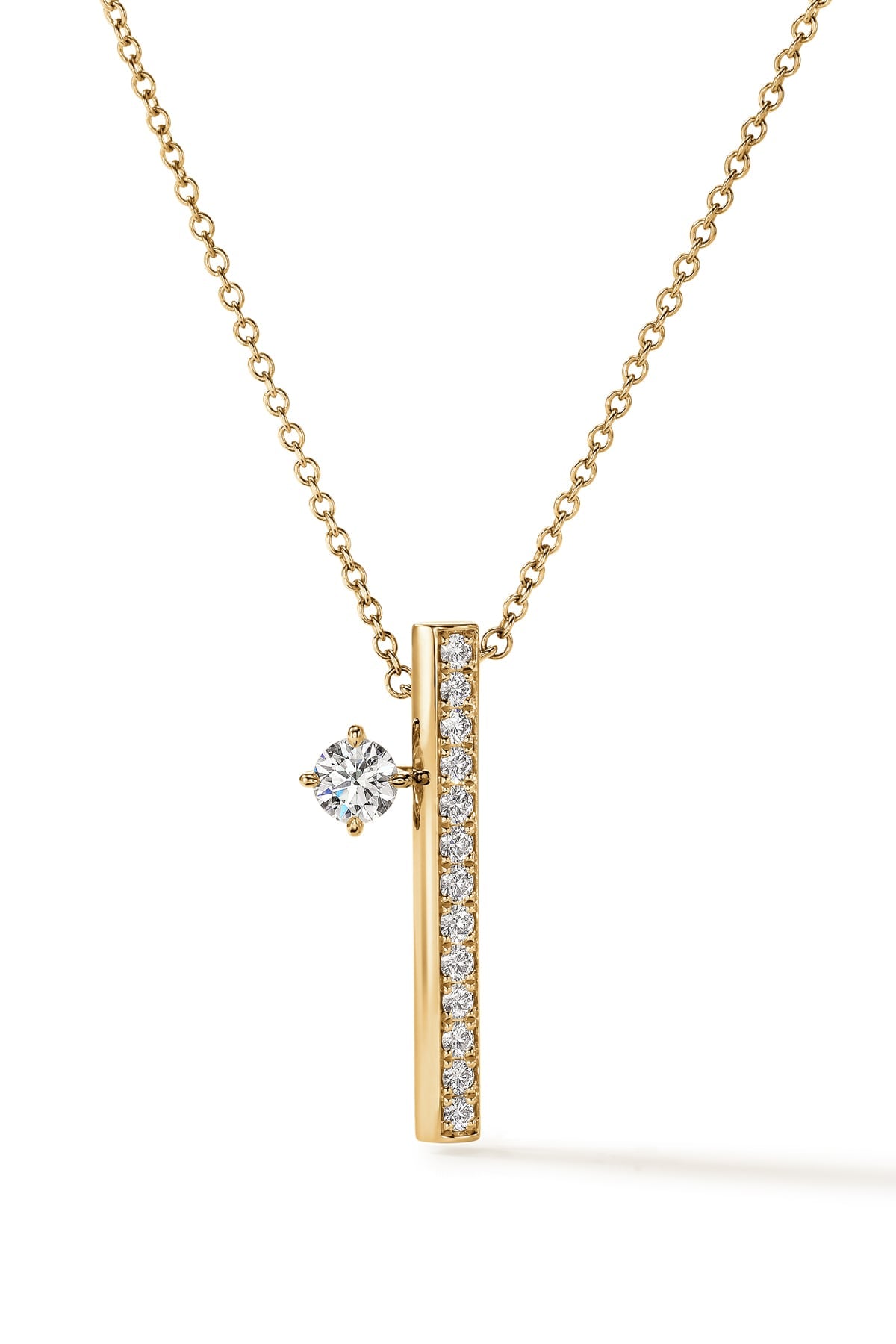 Barre Floating Single Diamond Pave Pendant Necklace from Hearts On Fire from LeGassick Jewellery Gold Coast, Australia.