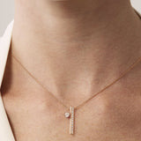 Barre Floating Single Diamond Pave Pendant Necklace from Hearts On Fire