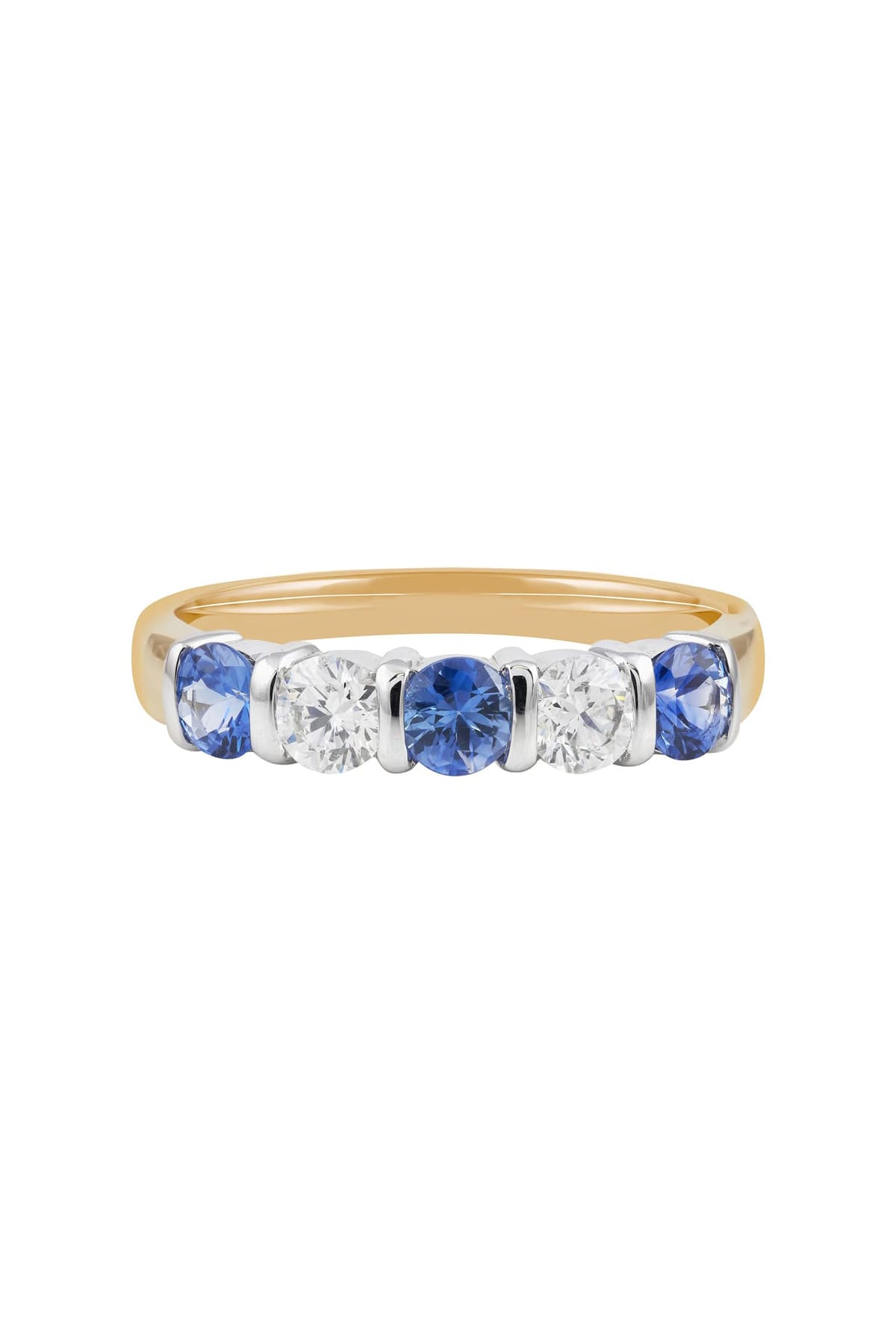 Ceylon Sapphire and Diamond Dress Ring set in 18ct Yellow and White gold available at LeGassick Diamonds and Jewellery Gold Coast, Australia.