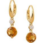 Citrine and Diamond Set Drop Huggie Style Earrings in 18k Yellow Gold from LeGassick Jewellery Gold Coast, Australia.