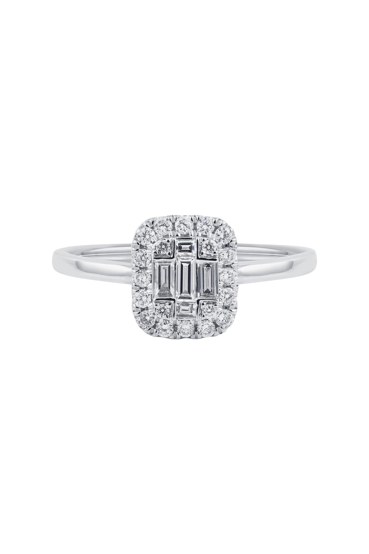 Diamond Cluster Style Halo Ring set in 18ct White Gold available at LeGassick Diamonds and Jewellery Gold Coast, Australia.