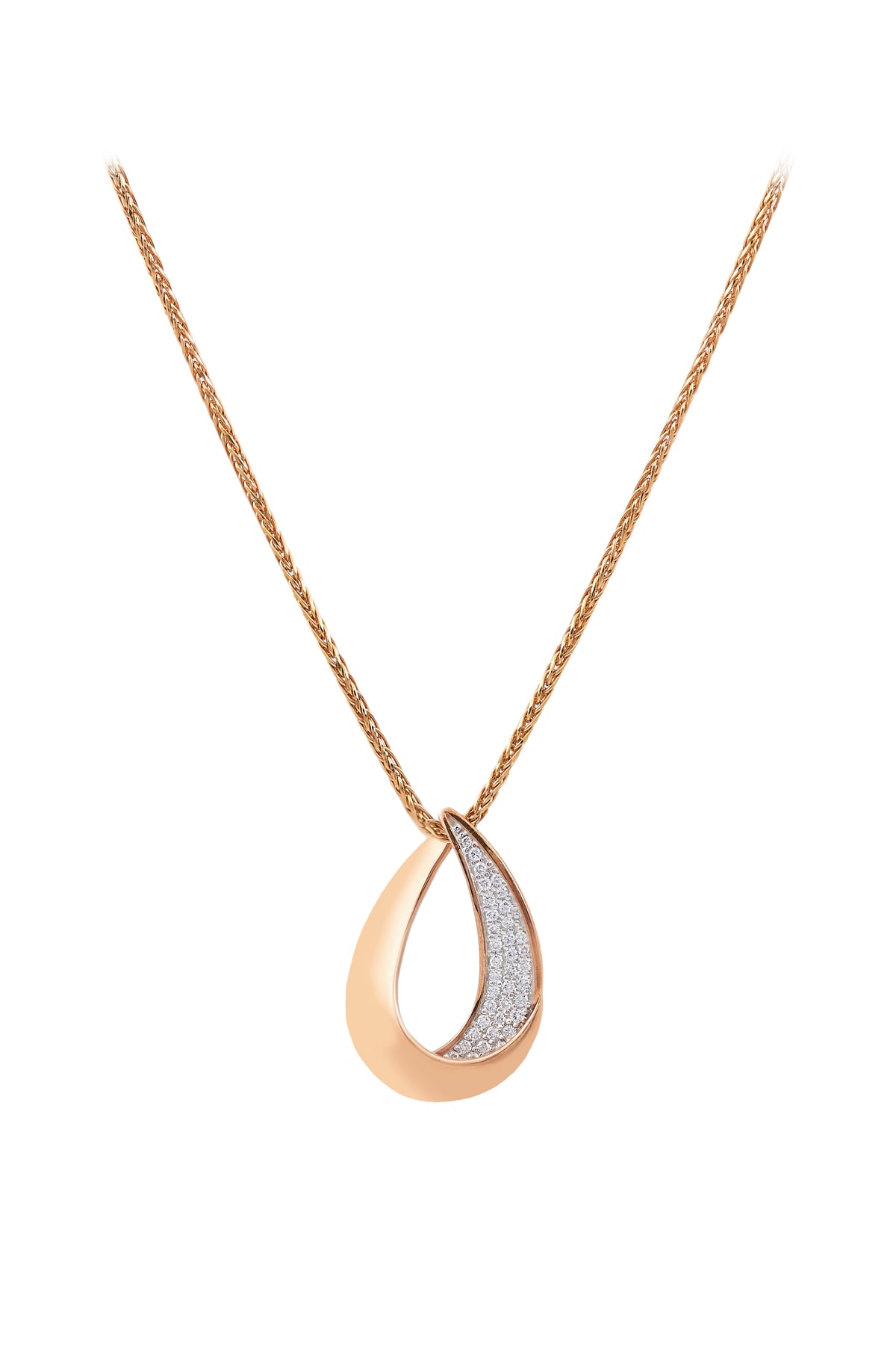 Diamond Oval Pendant In Rose Gold from LeGassick.