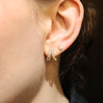 Diamond Set Fancy Split Stud Earrings in 18k Yellow Gold from LeGassick Jewellery Gold Coast, Australia.