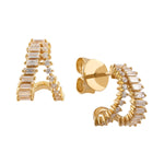 Diamond Set Fancy Split Stud Earrings in 18k Yellow Gold from LeGassick Jewellery Gold Coast, Australia.