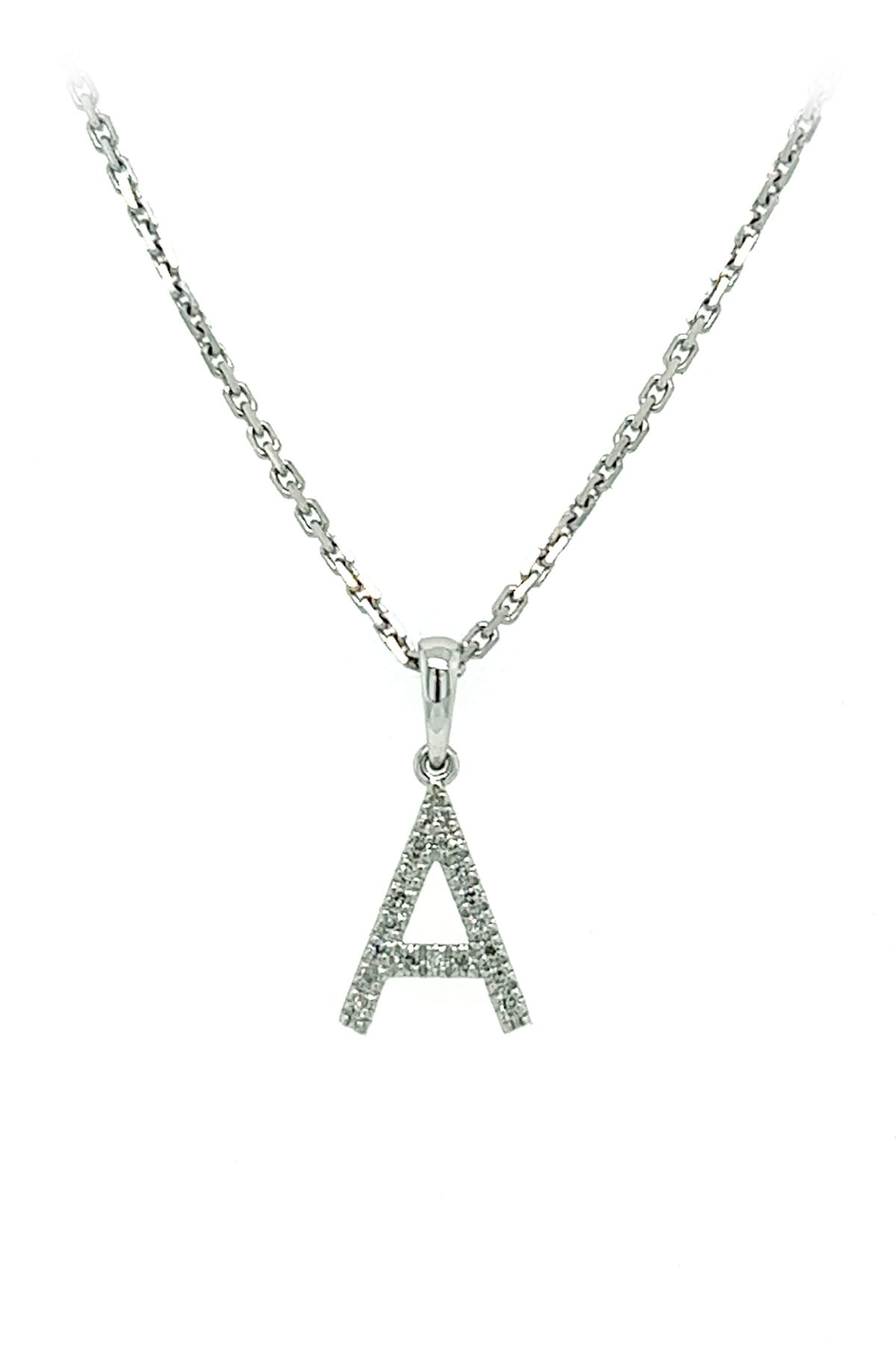 9 Carat White Gold Diamond Set Initial Pendant available at LeGassick Diamonds and Jewellery Gold Coast, Australia.
