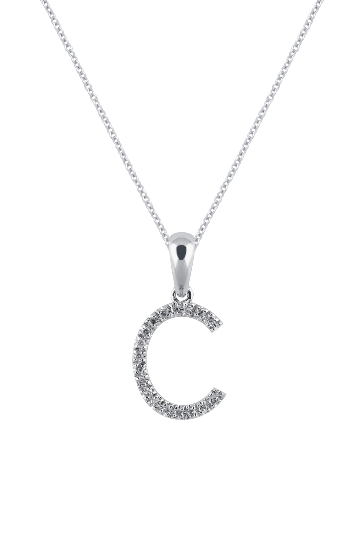 Letter C Diamond Set Initial Pendant In Gold from LeGassick Jewellery Gold Coast, Australia.