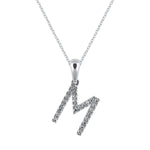 Letter M Diamond Set Initial Pendant In Gold from LeGassick Jewellery Gold Coast, Australia.