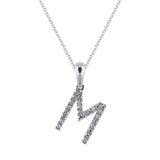 Letter M Diamond Set Initial Pendant In Gold from LeGassick Jewellery Gold Coast, Australia.