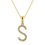 Letter S Diamond Set Initial Pendant In Gold from LeGassick Jewellery Gold Coast, Australia.