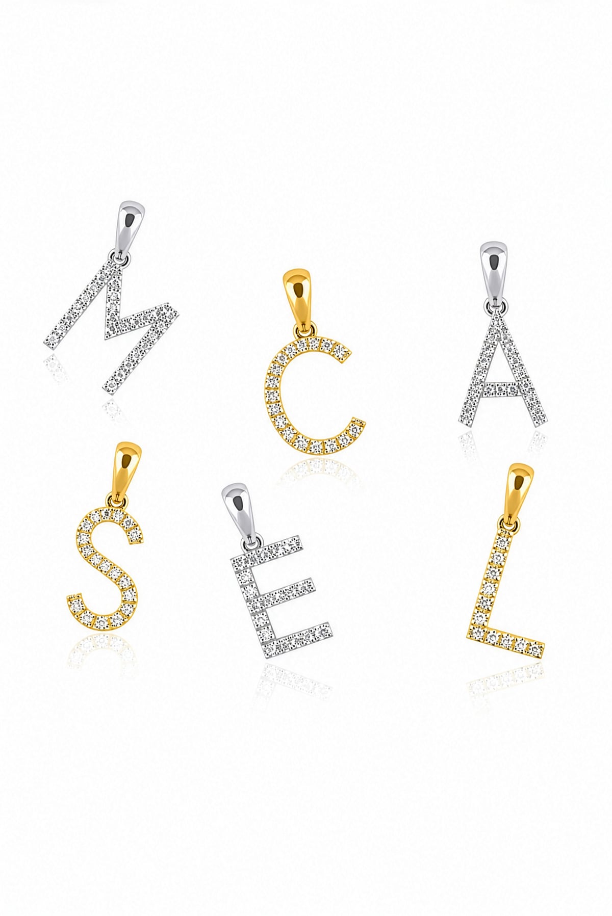 Diamond Set Initial Pendant In Gold from LeGassick Jewellery Gold Coast, Australia.