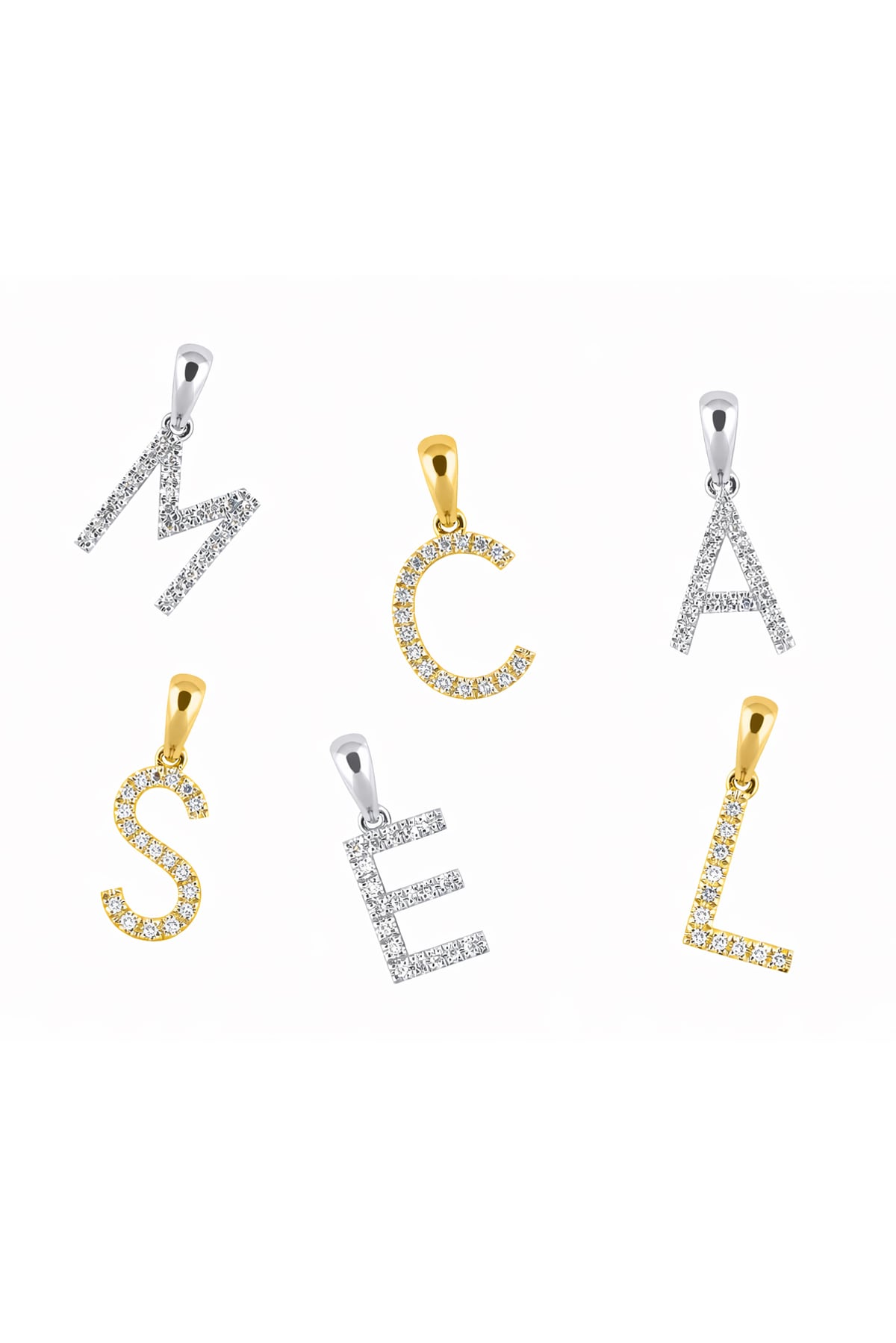 9ct White Gold Diamond Set Initial Pendant – LeGassick Fine Jewellery