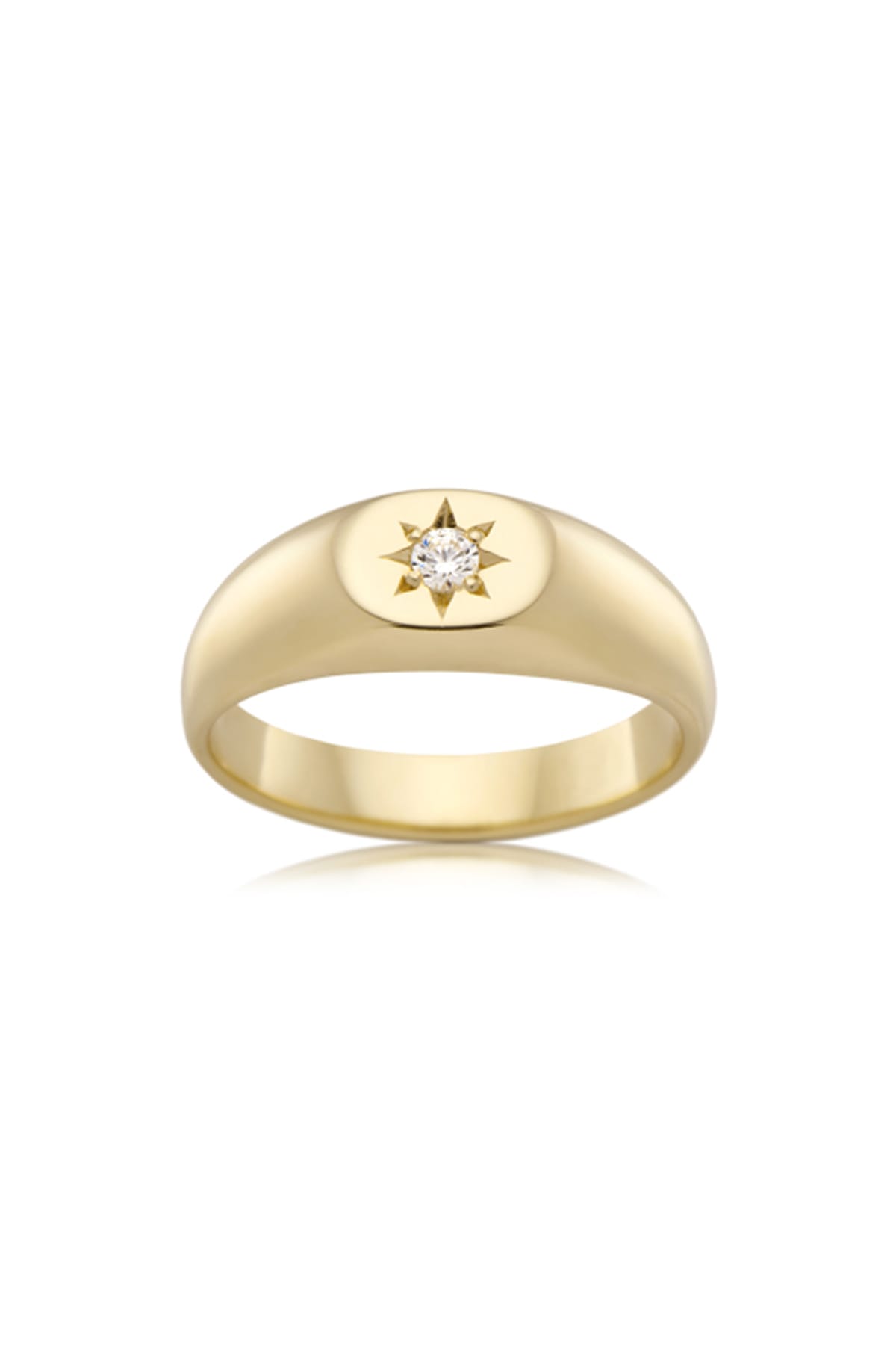 Diamond Star-Set Oval Flat Top Signet Ring available at LeGassick Diamonds and Jewellery Gold Coast, Australia.