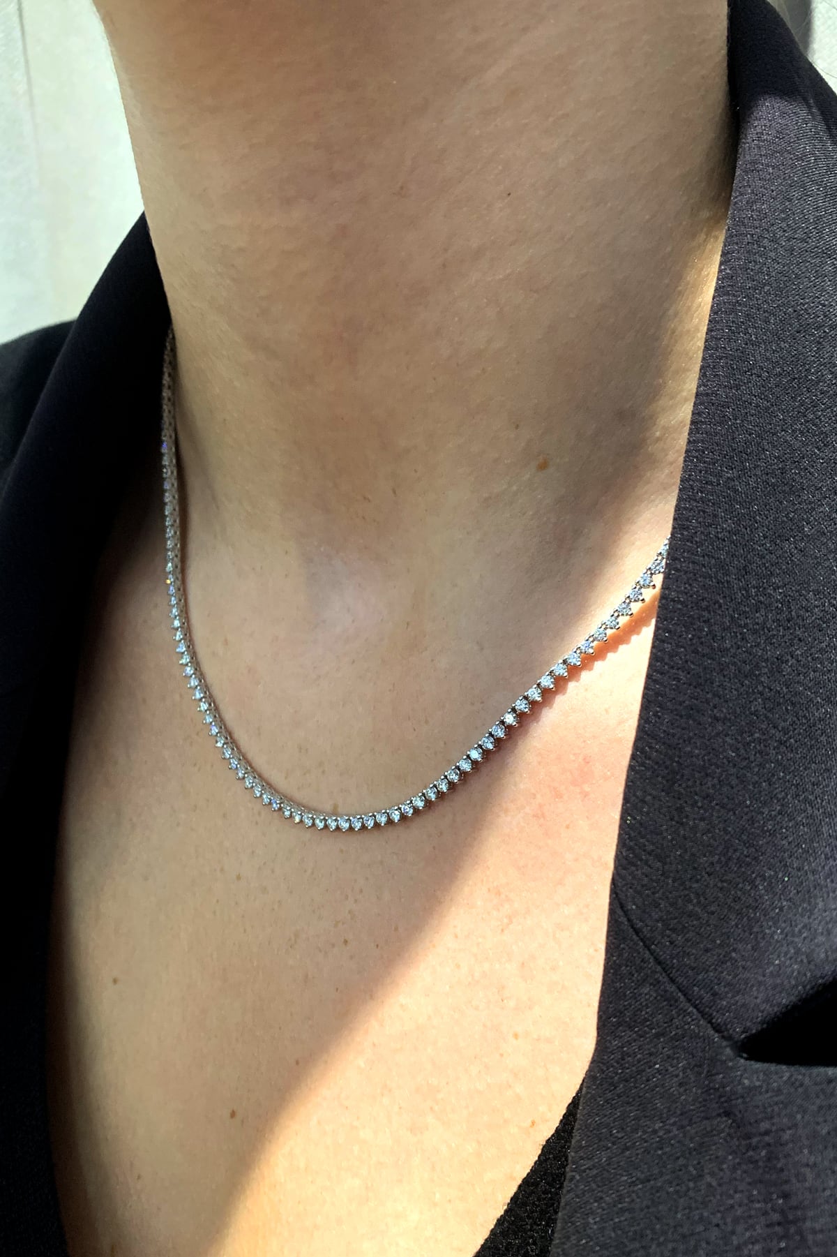 Diamond Tennis Necklace In 9 Carat White Gold from LeGassick Jewellery, Gold Coast, Australia.