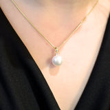 Edison Freshwater Pearl & Diamond Set Pendant in 9ct Yellow Gold from LeGassick Jewellery Gold Coast, Australia.